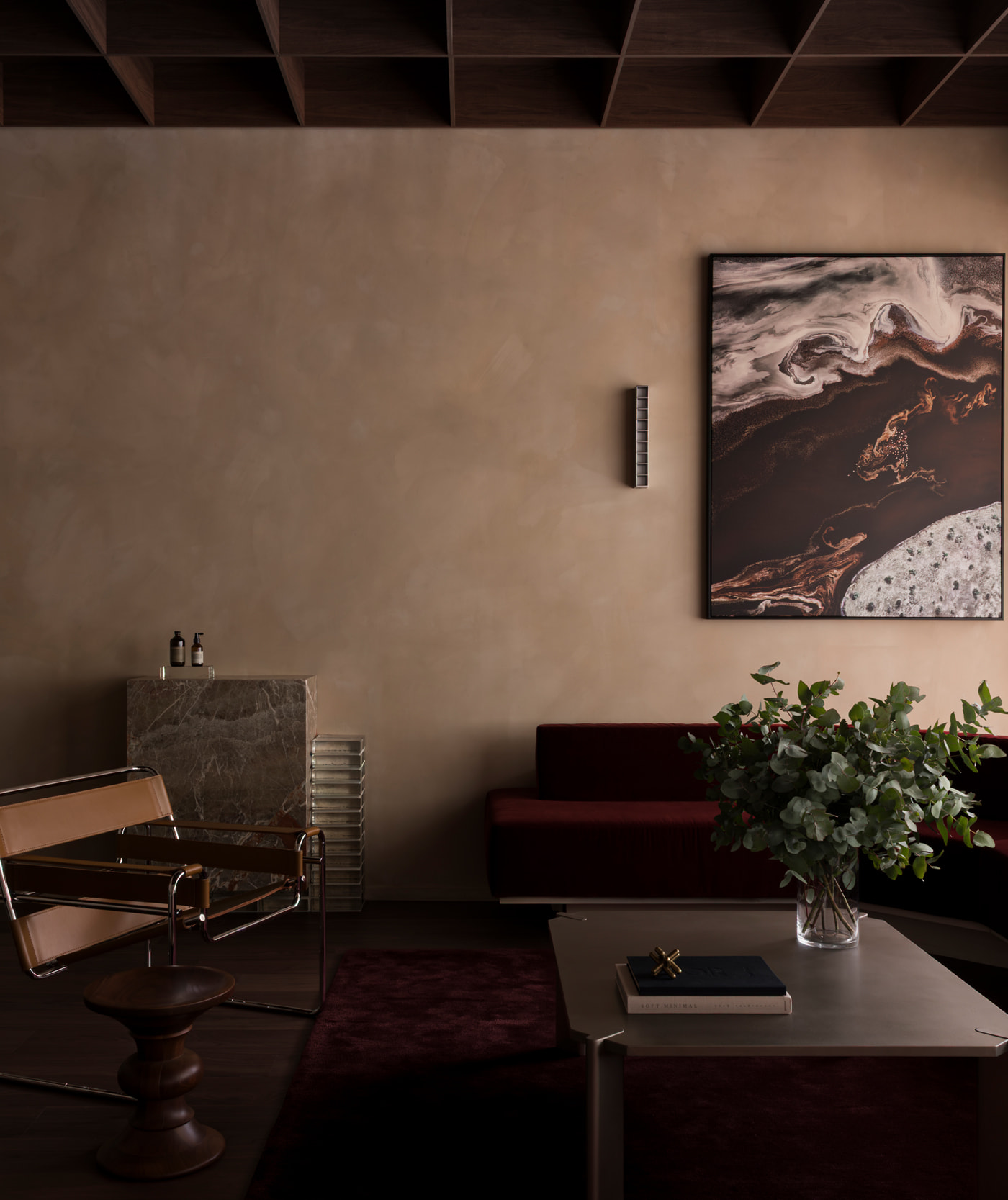 The warm lounge inside our Brighton sanctuary