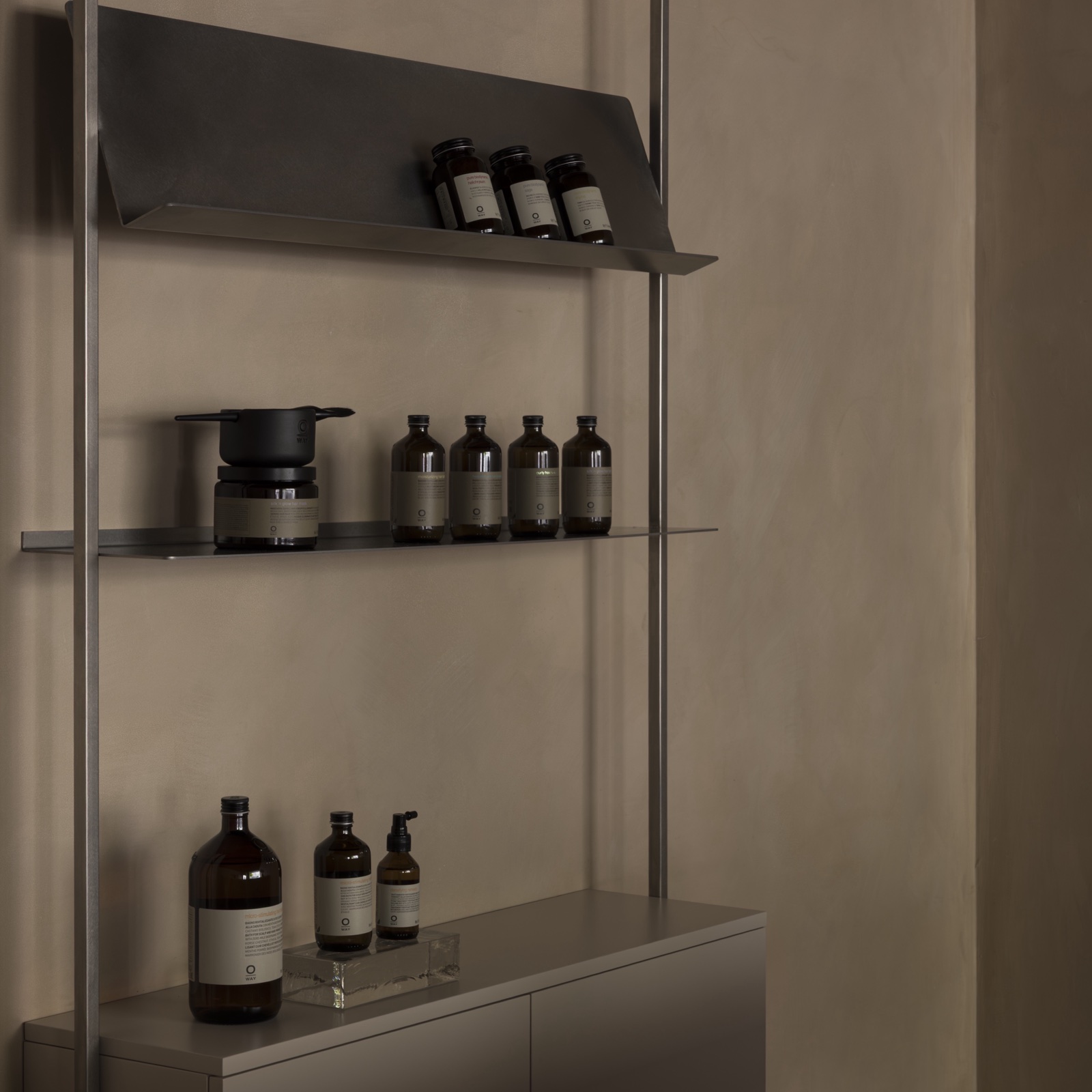 Our considered treatment products displayed inside Éthos